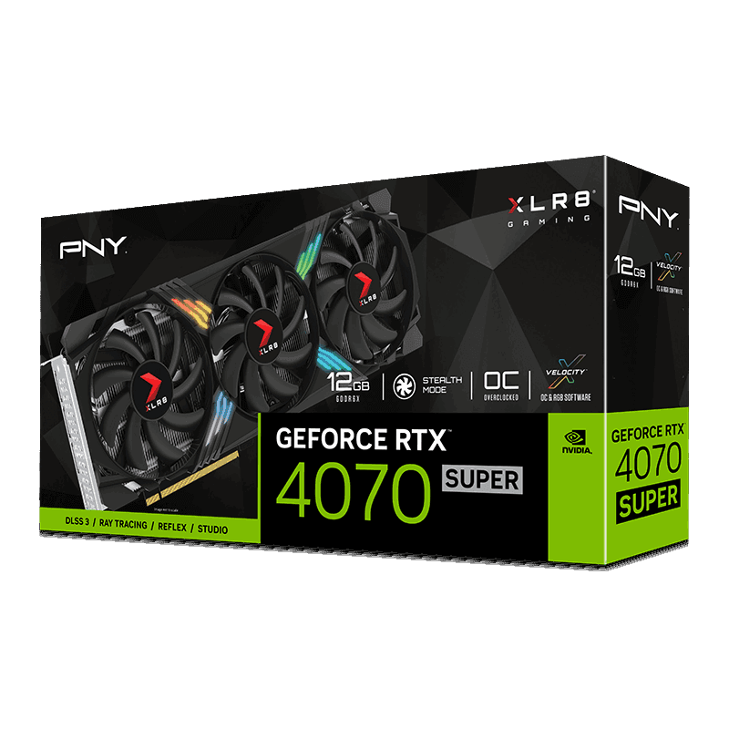 PNY GeForce RTX 4070 SUPER 12GB XLR8 Gaming VERTO™ EPIC-X RGB™ Overclocked Triple Fan DLSS 3