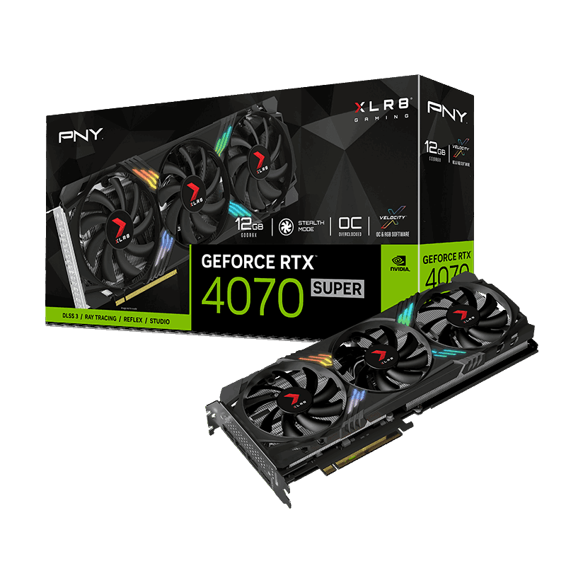 PNY GeForce RTX 4070 SUPER 12GB XLR8 Gaming VERTO™ EPIC-X RGB™ Overclocked Triple Fan DLSS 3
