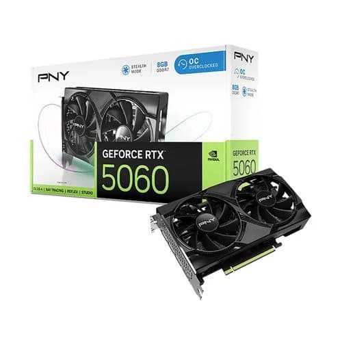 Graphics Card PNY GeForce RTX 5060 8GB Dual Fan Over Clocked