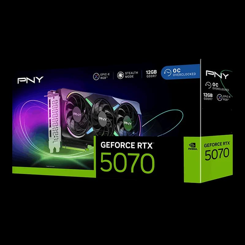 Graphics Card PNY GEFORCE RTX 5070 12GB  Triple Fan Over Clocked