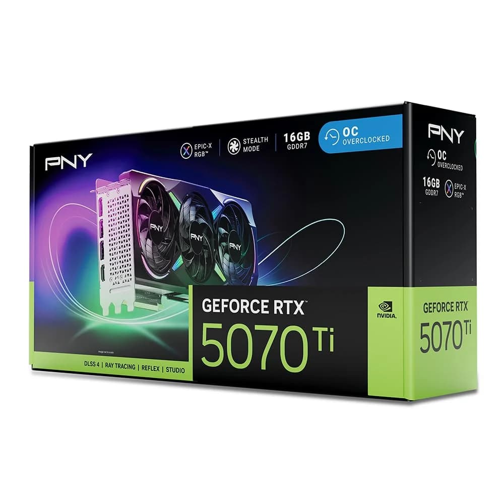 Graphics Card PNY GEFORCE RTX 5070TI 16GB Triple Fan Over Clocked ARGB